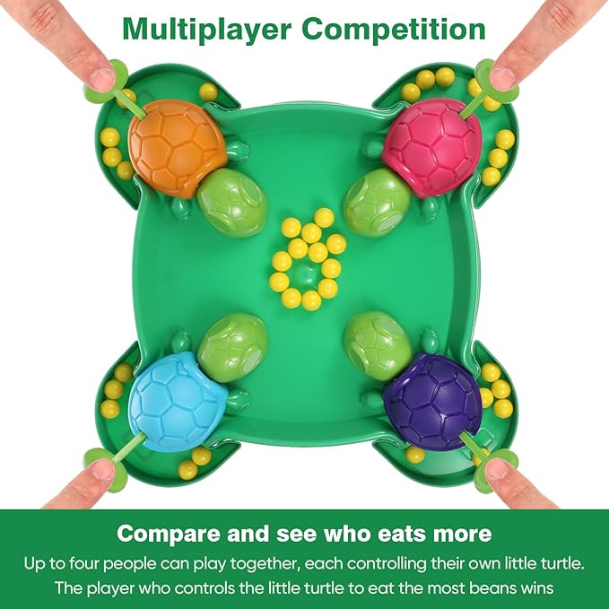 Turtle Board Game: Hungry Board Game for Kids - Table Bean Chessboard Pre-School Early Educational Toys for 4-2 Players Ages 2+