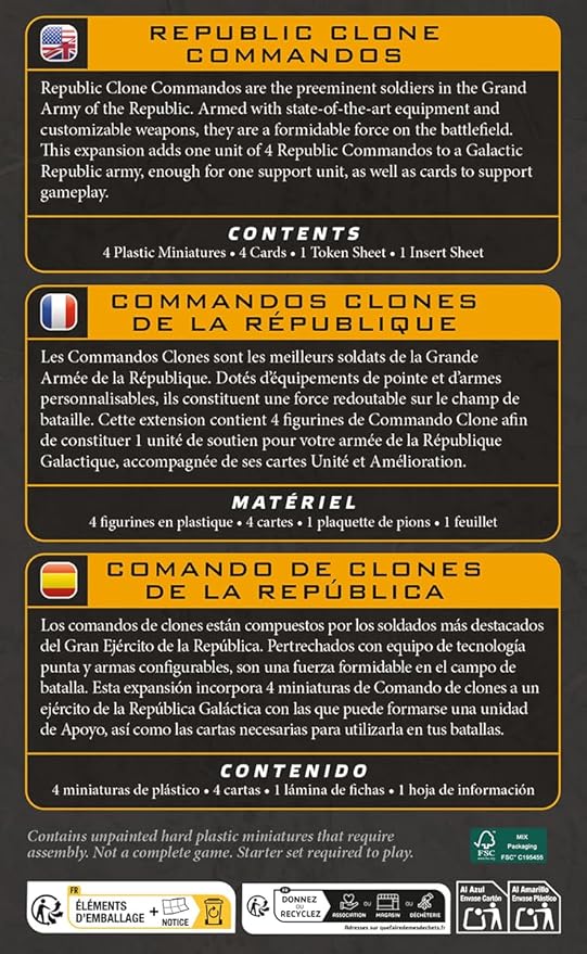 Asmodee Star Wars: Legion Republic Clone Commandos - Elite Galactic Republic Unit Tabletop Miniatures Game Strategy Game for Kids and Adults Ages 14+ 2 Players 90 Min Playtime