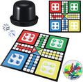 Soulchen Ludo Board Game Set Foldable Game Board with 16 Colorful Pawns Dice Cup 2 Dice &amp Storage Box Family for Travel Party Events or Family Gatherings