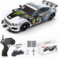 Remote Control Car RC Drift Car 1:16 Scale 4WD 18KM/H High Speed Model Vehicle 2.4GHz with LED Lights Spray Rubber Tire Racing Sport Toy for Adults Boys Girls Kids Gift 2Pcs Rechargeable Batteries