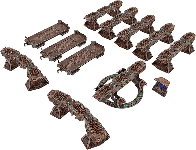 TinkerTurf Sci-Fi Terrain: MagLev Rail Starter Abandoned Theme Sturdy Affordable Great-Looking Full-Color Terrain Quick and Easy to Assemble Virtually Limitless Setups