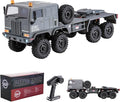 1/18 CR18P Terranaut 8x8 RC Crawler 8WD Rock Truck with Active-AWS All-Wheel Steering 2-Speed Transmission Remote Winch &amp Portal Axles Metal Gears Off-Road RC Car for Adults Collectors (Gray)