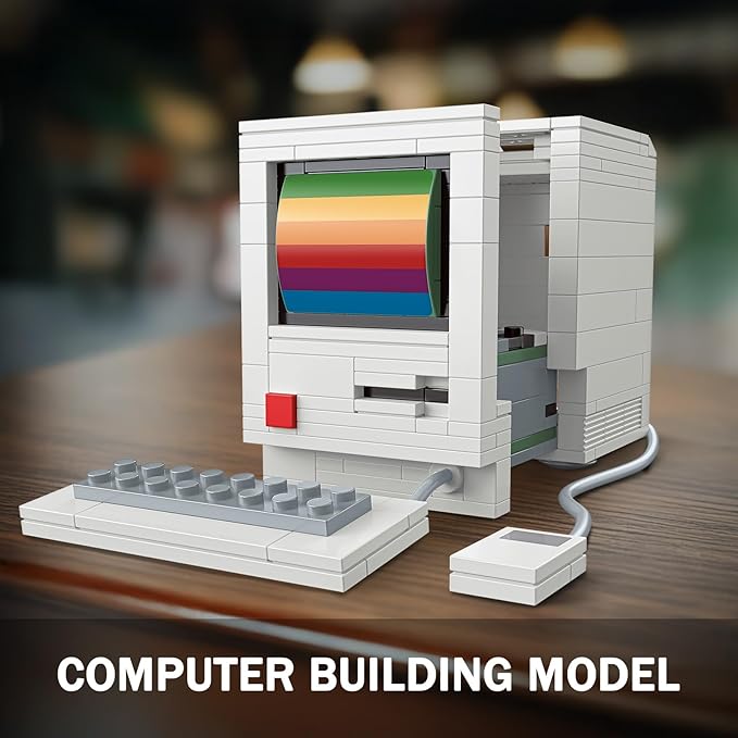 NUTCRACKER Game Console Computer Radio Building Set - Nostalgic 80s Vintage Collectible Model Home Office Decor Retro Toy Building Set Easter Birthday Gifts for Adult Girls Boys 14+ (552 Pieces)