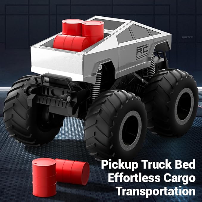1:16 Cybertruck Remote Control Car 2.4 GHz 4WD Amphibious Off-Road Pick-up Truck with LED Light Waterproof Monster Truck Hobby RC Cars Toys for Teen Adults