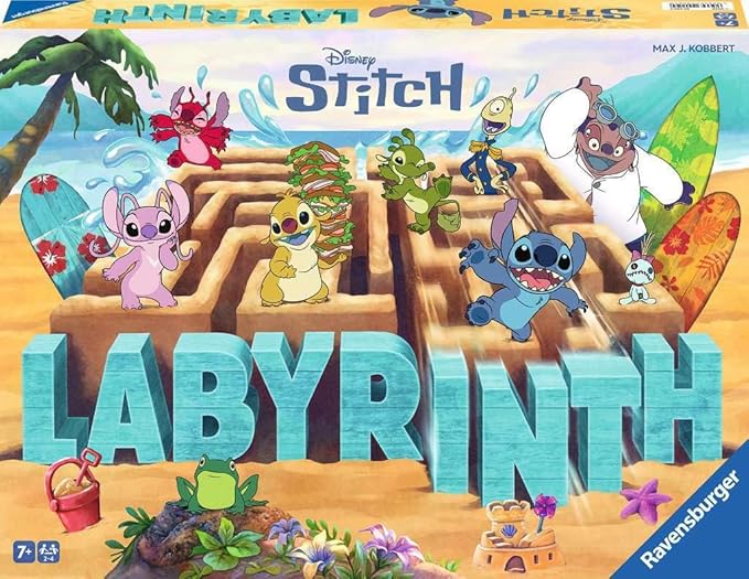 Ravensburger Stitch Labyrinth Board Game - A Strategic Maze Challenge for Family Game Nights Featuring Favorite Disney Characters - 2-4 Players - Kids &amp Adults Ages 7+