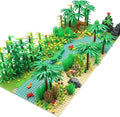 Rainforest Jungle Trees Building Blocks Bricks with 2 Base Plates (10 Inches for Each) Forest Garden Plants Flowers Bushes Animals Kit Botanical Parts Scenery Toys Compatible with Major Brands