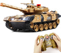 1/24 Remote Control Tank 2.4Ghz Russian T-90 RC Tank &amp 330° Turret Rotation 2× Rechargeable Batteries Army Toys for Boys Infrared Battle Toy with Lights Smoke and Sound Effect Gift for 4+ Kids