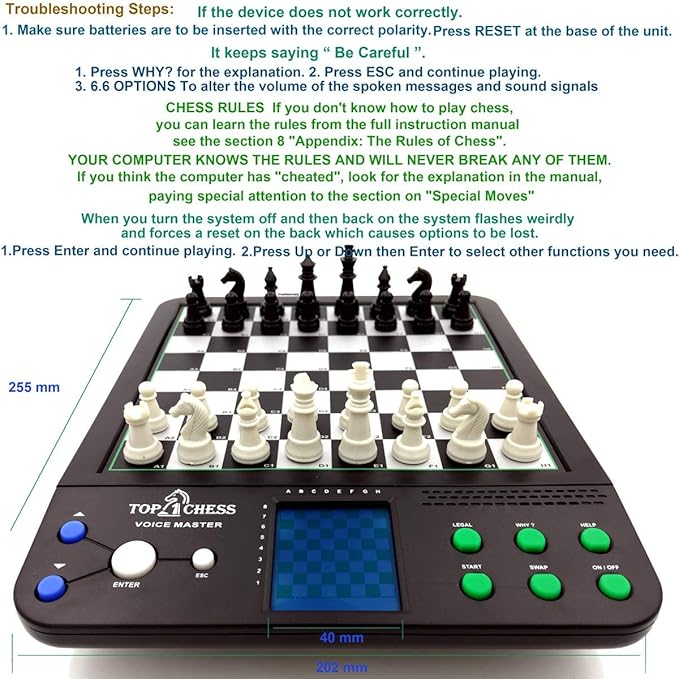 Top 1 Chess Electronic Chess Set | Chess Set for Kids and Adults | Voice Chess Computer Teaching System | Chess Strategy Beginners Improving Learning Board Game