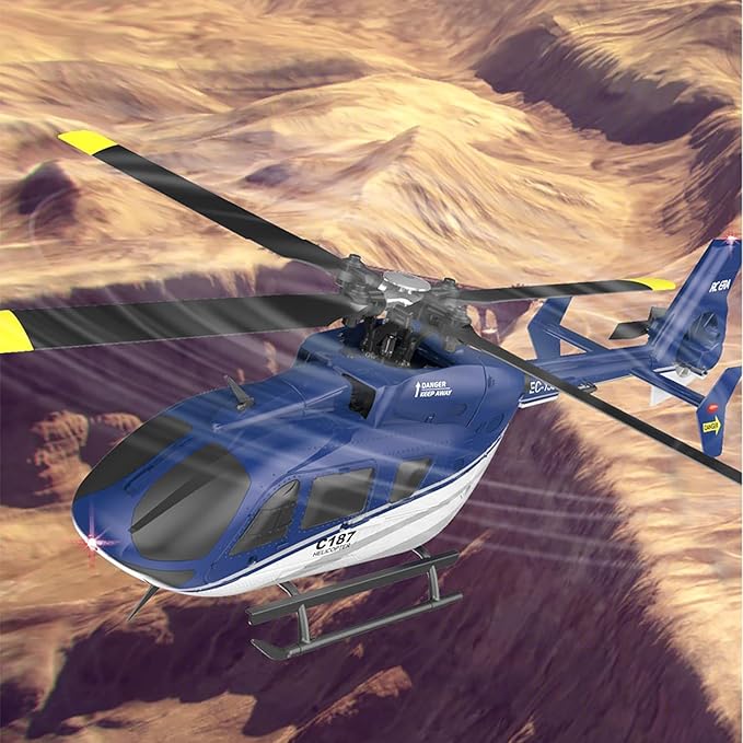 EC135 C187 Remote Controlled Heli Aircraft Plane RC Helicopter add Optical Flow Positioning Single Rotor No Ailerons 6-Axis Gyroscope Altitude Hovering Aerobatics for Adults Beginners