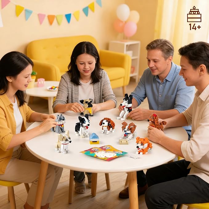 HIGH GODO 9pack Party Favors Mini Dogs Building Set Adorable Animals Building Set for Goodie Bags Stuffers Party Favors Birthday Gift for Teens 14+ (1002PCS)