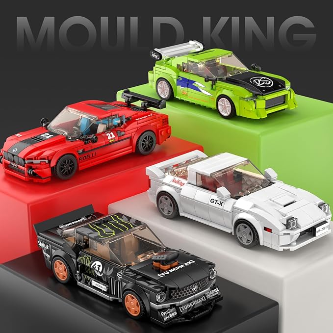 Mould King Speed Champion RX-7 Initial D Building Set &amp Display Case 27015 Cars Model Kits Gifts for Teens/Adults Creative for Teens Age 14+ (369Pcs)