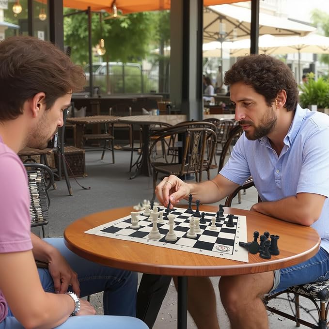 HOLYKING 19 Tournament Cloth Chess Board Set - Portable Travel Pocket Chess Game Set Roll Up Combination- Beginner Chess Set for Kids and Adults