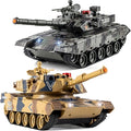 1/24 RC Battle Tank Set Remote Control US M1A2 Abrams and Chinese Type 99 Model Tank That Shoots for Kids and Adults 2.4G Army Toy for Boys Age 6+ Year Old with Sound Lights and Smoke