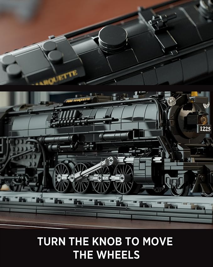 Nifeliz 1225 Locomotive Building Set Classic Steam Train Model Toy for Adult Collectors Display and Gift Giving (1593 PCS NF10323)