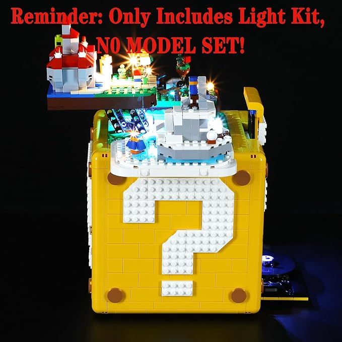 LED Light Set Compatible with Lego 71395 Super Mario 64 Question Mark Block Super Mario Building Blocks Model - Model Set NOT Included