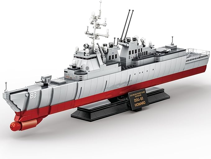 Apostrophe Games Navy Destroyer Building Block Set – 612 Pieces - Building Block Set for Kids and Adults - Compatible with All Building Bricks