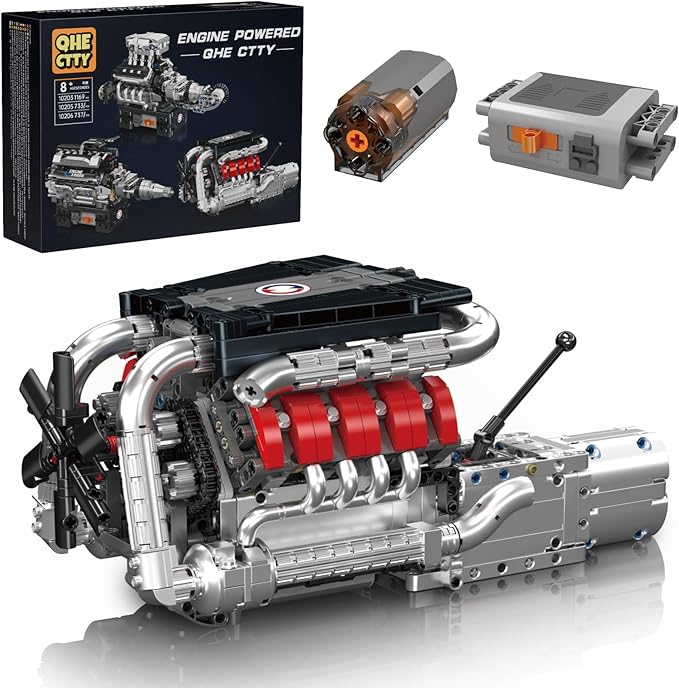 V8 Engine Building kit for Kids 8-14 Runnable Model Engine Building Sets 1169 Pcs DIY Educational STEM Engine Building Toys for Kids Science Learning Best Birthday Gifts Ideas for Boys Girls Adults