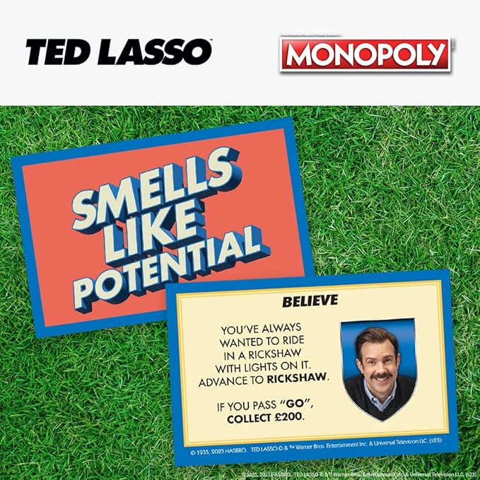 Monopoly Ted Lasso | Officially Licensed Board Collectible Board Game | Play as Believe Sign Goldfish Tea up Ted’s Visor and More | Based On Popular Comedy Series
