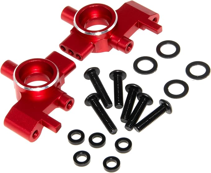 10537 Front Steering Cup Compatible with 1/10 Traxxas 4-Tec Upgrade Drift Ford Mustang Replace Rc Car Aluminum Alloy Part Replace(Red)