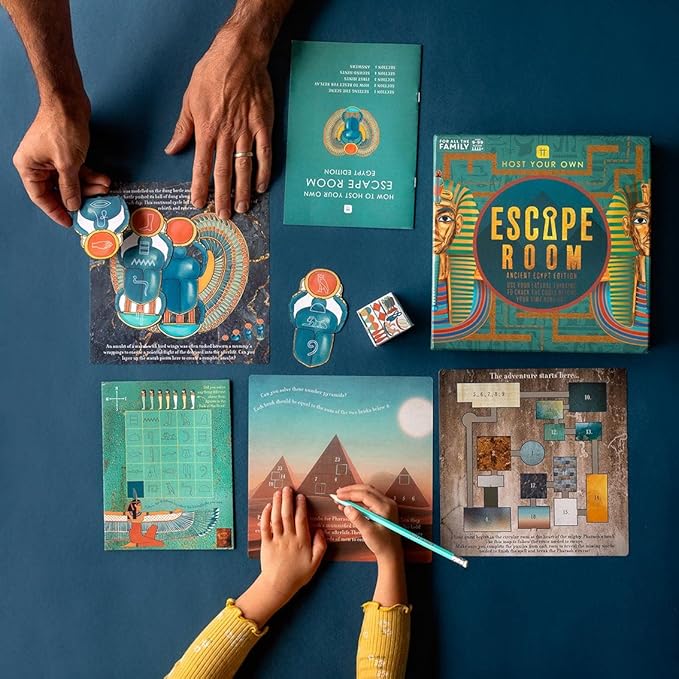 Talking Tables Egyptian Theme Escape Room Game Kids | Solve Unique Puzzles and Codes to Escape The Pharaoh's Curse | Interactive Family Games Night Age 9+ 2+ Players Birthday Party