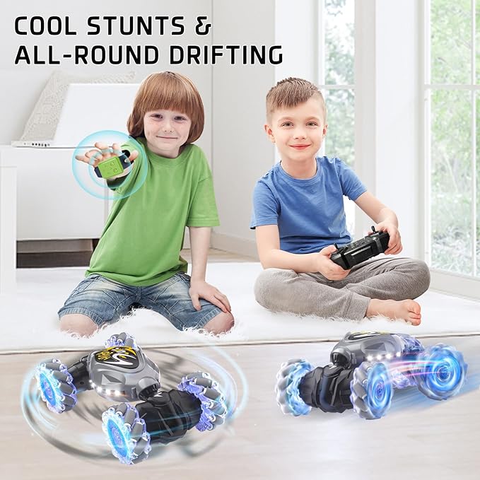 RC Cars 2.4Ghz 4WD New Gravity Gesture Sensing Remote Control Car Toys Stunt Twist Truck Toys for 6-12 yr Boys &amp Girls RC Drift Car with Light Music Best Gift for Kids Age 7 8 9 10 11 yr