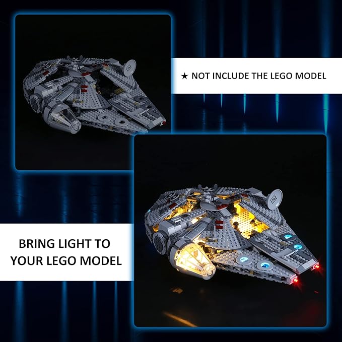 YEABRICKS LED Light for Lego-75257 Star Wars Millennium Falcon Building Blocks Model (Lego Set NOT Included)