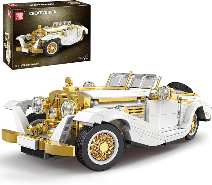 Mould King 10003 Classic Car Model Kit MOC Vintage Car Building Blocks Set Gift for Kids Age 8+/Adults Collections Enthusiasts (958+ Pieces Static Version)