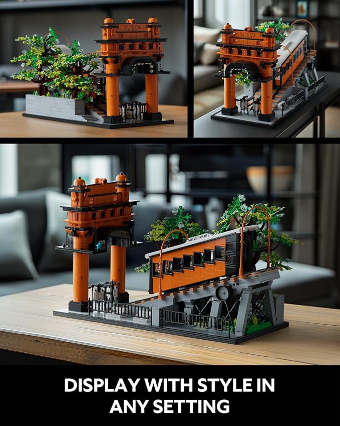 Nifeliz Flight Railway Building Set Vintage Cable Car Railway Display Model for Décor Memorable Festival Gift for Adults (2892 PCS NF10294)