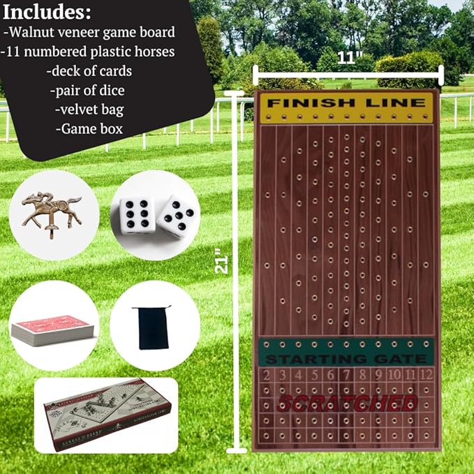 Horseracing Gametop 2-20 players Walnut