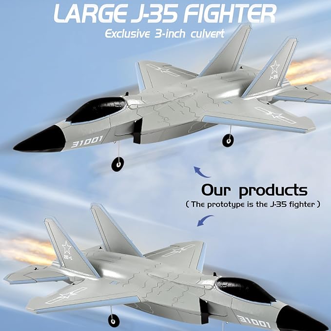 FX9631 RC Plane 2.4GHz 4CH Brushless Remote Control Airplane 3D 6G Mode Built in Six Axis Gyroscope Aerobatics Culvert Plane Simulated Stealth Fighter Toy Gift for Teens Adults
