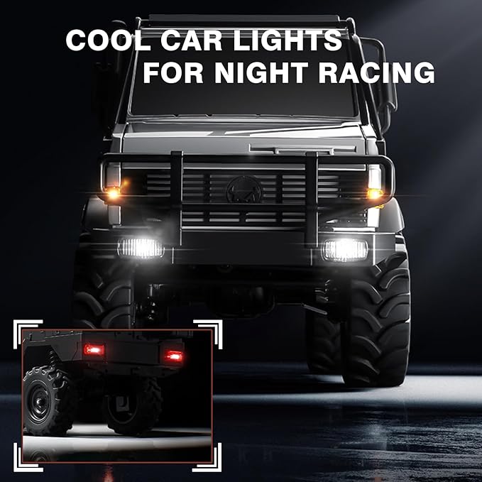 1/18 RC Semi-Truck for Adults MN-333 Unimog Off-Road RC Rock Crawler 4WD RC Truck RTR Transport Car Alloy Model for Hobby Toy Gifts (Green)
