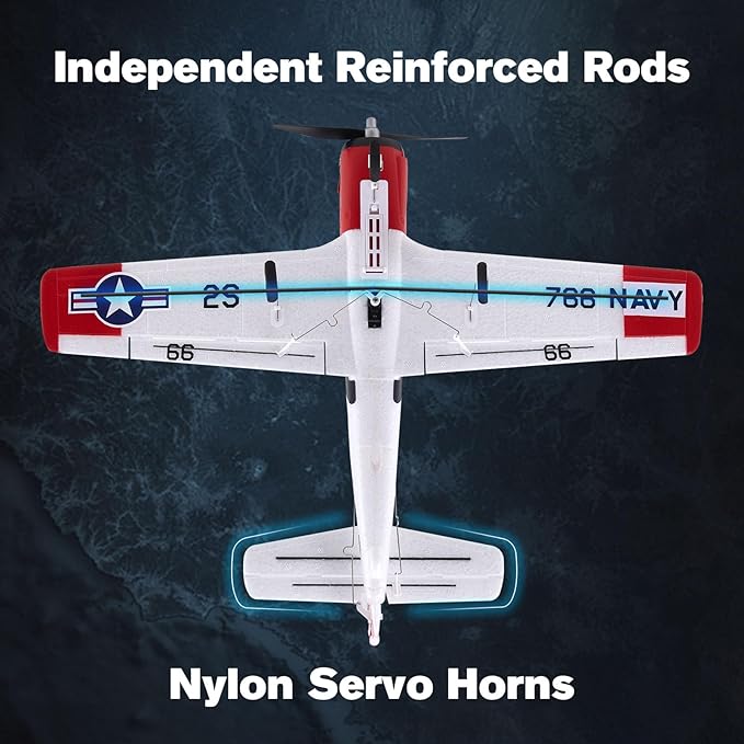 Fms 410mm T-28 RC Plane for Beginners – Easy to Fly with 3 Flight Modes and One-Key Return Durable EPP Foam and Prop Guard Ready to Fly RTF Remote Control Aircraft for Adults