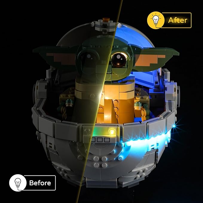 YEABRICKS LED Light for 75403 Star Wars Grogu with Hover Pram Building Blocks Model (Building Set NOT Included)