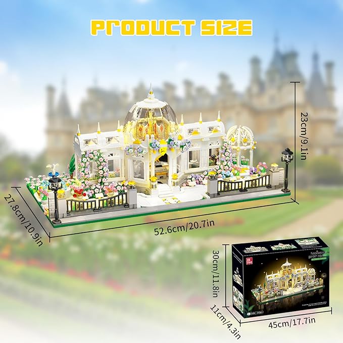 Oichy Flower House Building Set Botanical Garden Building Toy Romantic Greenhouse Model Kit Christmas Birthday Gift for Adults and Girls (2397PCS)