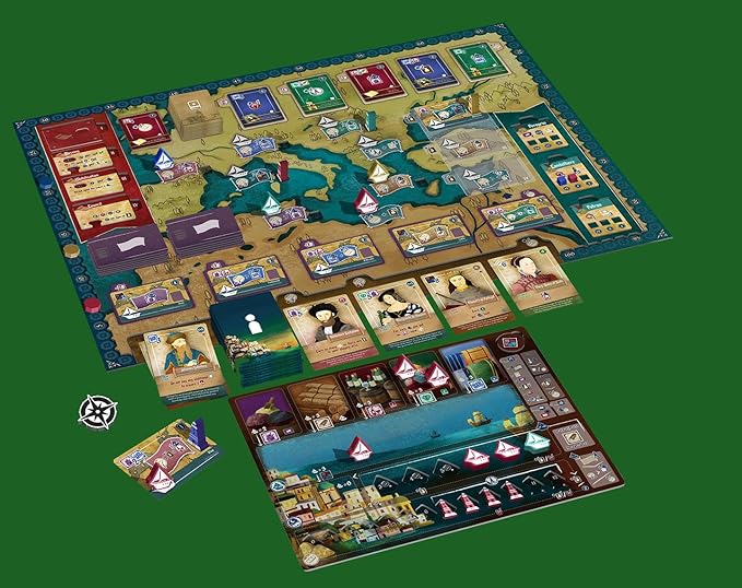 R&ampR Games: Amalfi Renaissance - Ship &amp Lighthouse Placement Game Navigate Discover &amp Aquire Ages 14+ 1-4 Players 90-120 Min