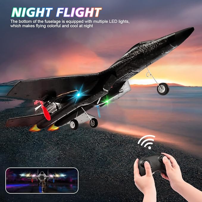 New Upgrade SU27 RC Airplane Remote Control Fighter Toys 2.4GHz 6-axis Gyro Stabilizer RTF Glider Aircraft Plane with 2 Batteries Easy to Fly Outdoor Toy for Adults Kids Beginners Boys