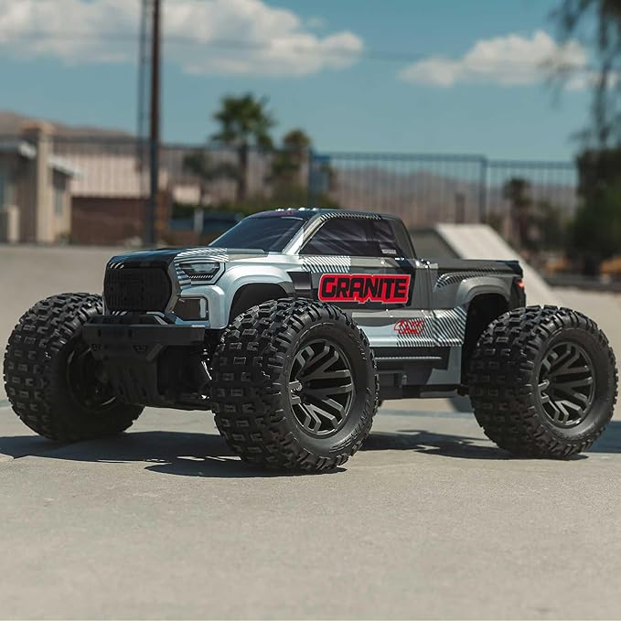 ARRMA RC Truck 1/10 Granite 4x4 V3 BLX Brushless Monster Truck RTR (Battery and Charger Not Included) with Spektrum DSC Gun Metal ARA4302V4T3