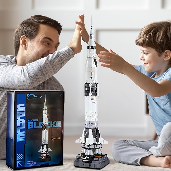 APENGBAOL Saturn V Space Rocket and Vehicles Building Blocks Set613 Precision Space Shuttle Building Block Toys for Kids .Gifts for Adults