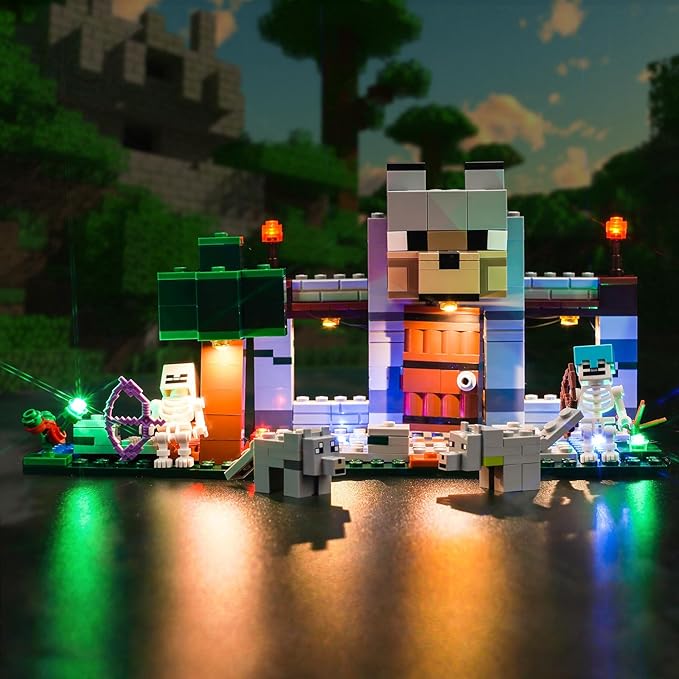 Upgraded Led Light Kit for Lego The Wolf Stronghold Building Set Compatible with Lego 21261 (Model Not Included)