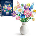 Spring Flowers Bouquet Building Set Botanicals Collection Artificial Flower Rose Peony Narcissus Balloon Flowers Flower Arrangement Art Home Decor Gift for Girls Women