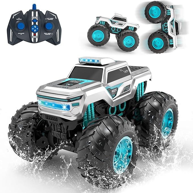 Amphibious Remote Control Car Monster Truck Toys 1:16 Waterproof RC Cars 4WD All Terrain Pick-up Truck Car Toy for Boys Kids Birthday Age 6 7 8 9 10 11 12+
