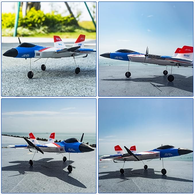 RC Plane 4 Channel Remote Control Airplane F-22 RC Airplane for Beginners Adult with Stunt Flying Xpilot Stabilization System &amp Aerobatic Two Batteries Gift Toy for Kids