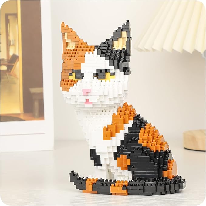 QLT QIAOLETONG Cat Mini Building Blocks Cute Animals Sets for Goodie Bags 1300 PCS Micro Mini Building Toy DIY 3D Bricks Kit for Adults Party Favors for Kids Birthday Gift for Boys Girls