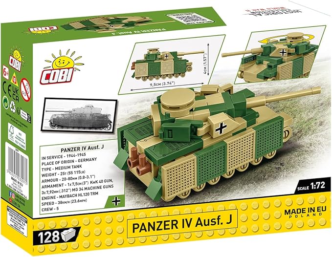 COBI Historical Collection WWII Panzerkampfwagen IV Tank Building Set 128 Pieces