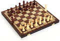 LargeDeluxe 17-Inch Wooden Chess Set - Perfect for Adults and Beginners Handcrafted Unique Folding Design Board Games