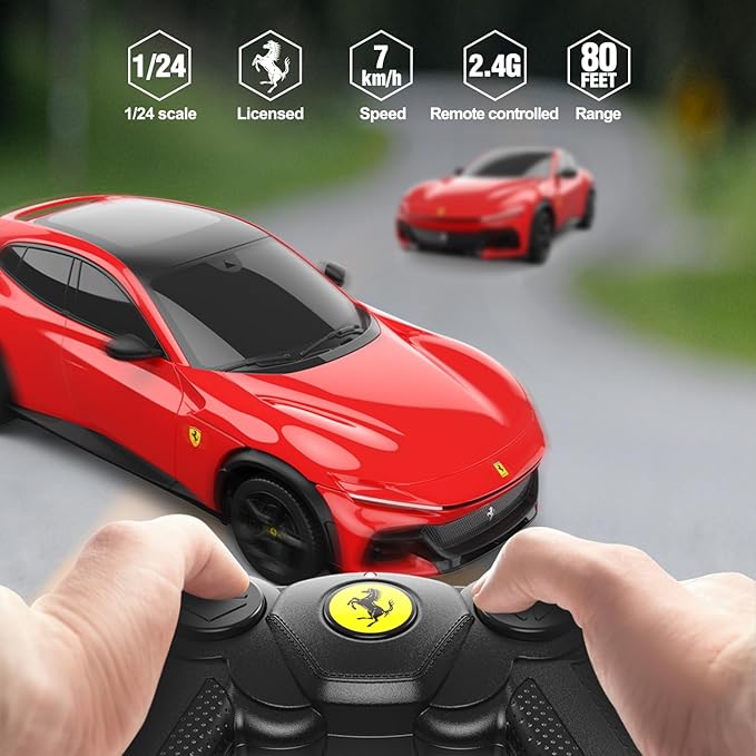 RASTAR Ferrari Remote Control Car 1/24 RC Ferrari Purosangue Toy Car for Kids Adults RC Sports Car – Red FUV