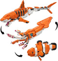 3 in 1 Ocean Creatures Building Set Compatible with Lego 630 Accessory Shark Giant Squid Clownfish Build 3 Animal in 1 Set Gift for Birthday 566Pcs