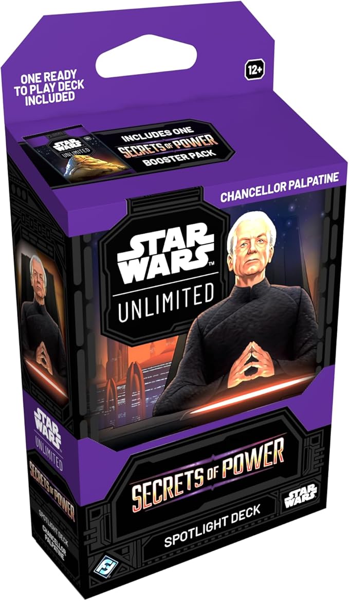 Asmodee Star Wars: Unlimited TCG Secrets of Power Chancellor Palpatine Spotlight Deck - Pre-Built 50-Card Ready-to-Play Deck with Booster Pack Ages 12+ 2+ Players 20 Minute Playtime