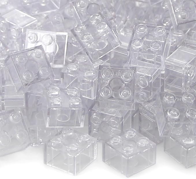 Feleph 2x2 Bricks Clear 400 Pieces Parts Classic Building Creative Play Blocks Set Toy Compatible with 3003 Major Brands for Children