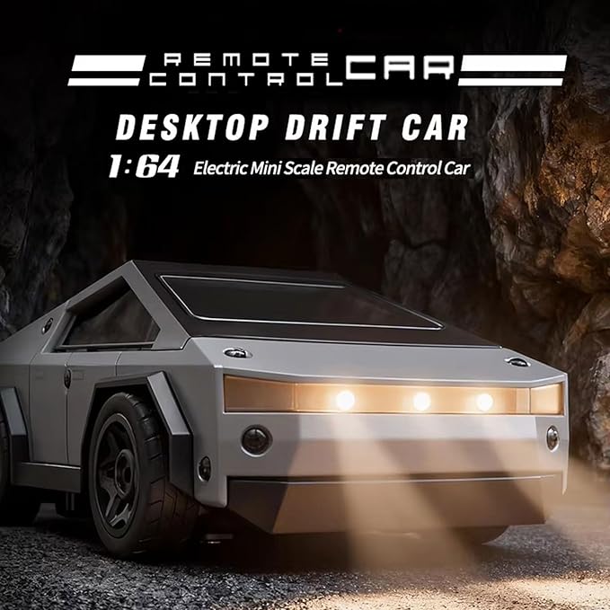 1/64 Scale Mini RC Drift Car 4WD Micro RC Car with LED Lights 2 Speed Modes &amp Portable Remote Storage Case Proportional throttle Rechargeable Desktop Toy for Adults Kids Includes 2 Sets of Ti